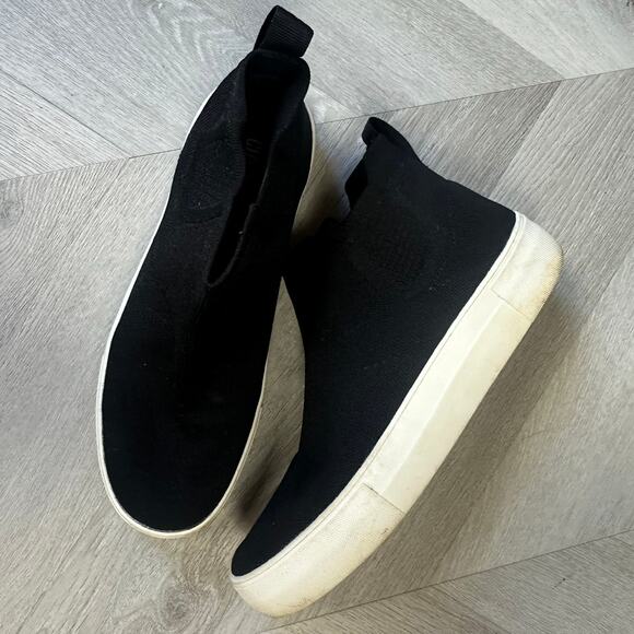 Cushionaire Shoes Ruby Black Pull On Knit Sock Sneaker High Top Women's 8 8M - Picture 1 of 11